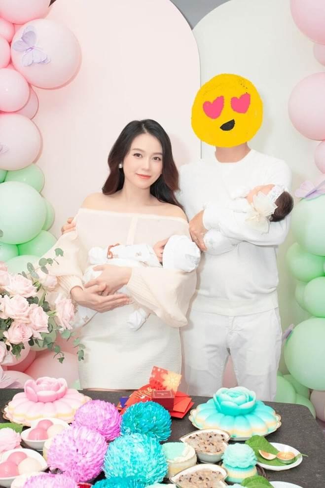 Sam làm tiệc đầy tháng cho 2 con, kiên quyết giấu kín mặt chồng-1