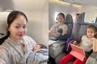 Lan Phương bế con gái 17 ngày tuổi đi máy bay thăm chồng Tây: 'Mia phá kỉ lục của gia đình mình rồi'