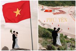 Cặp đôi vi vu Phú Yên, chụp ảnh cưới đúng khoảnh khắc Lễ Thượng cờ gây sốt MXH