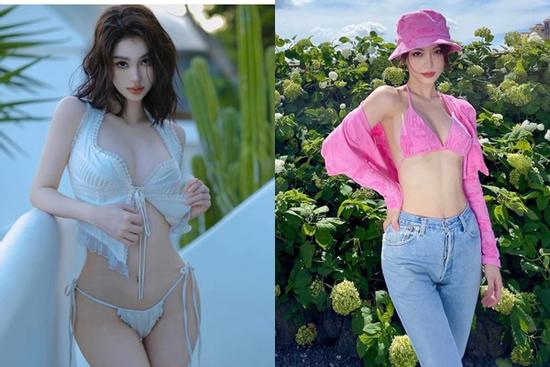 Bà mẹ trẻ hot nhất Trung Quốc diện monokini xẻ hông cao, phô đường nét tượng tạc