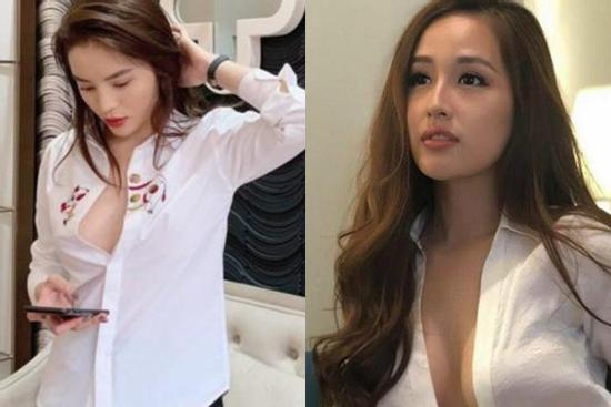 Mốt áo sơ mi buông cúc khoe vòng 1 'hot' trở lại: Ai mặc đẹp nhất?