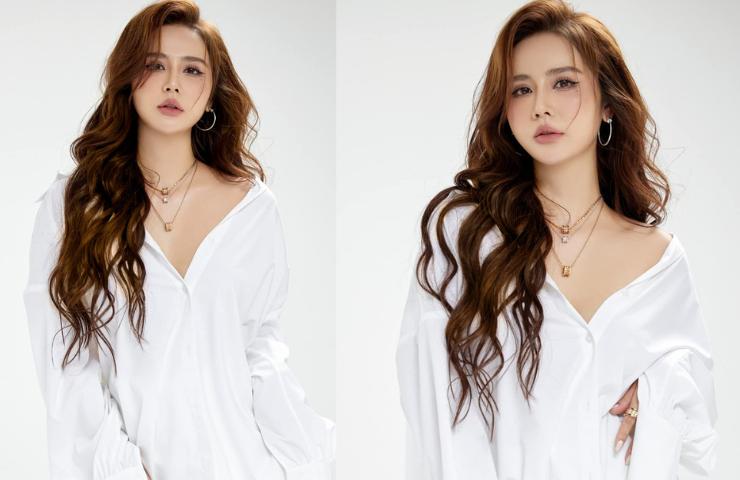 Mốt áo sơ mi buông cúc khoe vòng 1 hot trở lại: Ai mặc đẹp nhất?-13