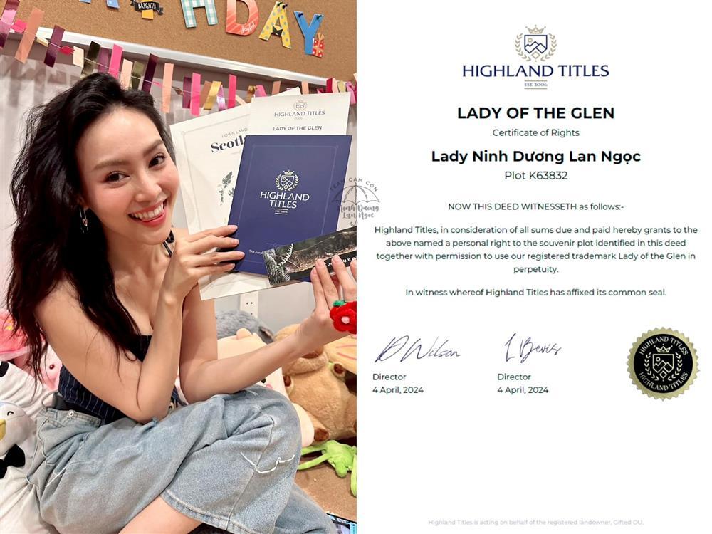 Được fan chơi lớn tặng một mảnh đất ở Scotland, Ninh Dương Lan Ngọc nói gì?-1