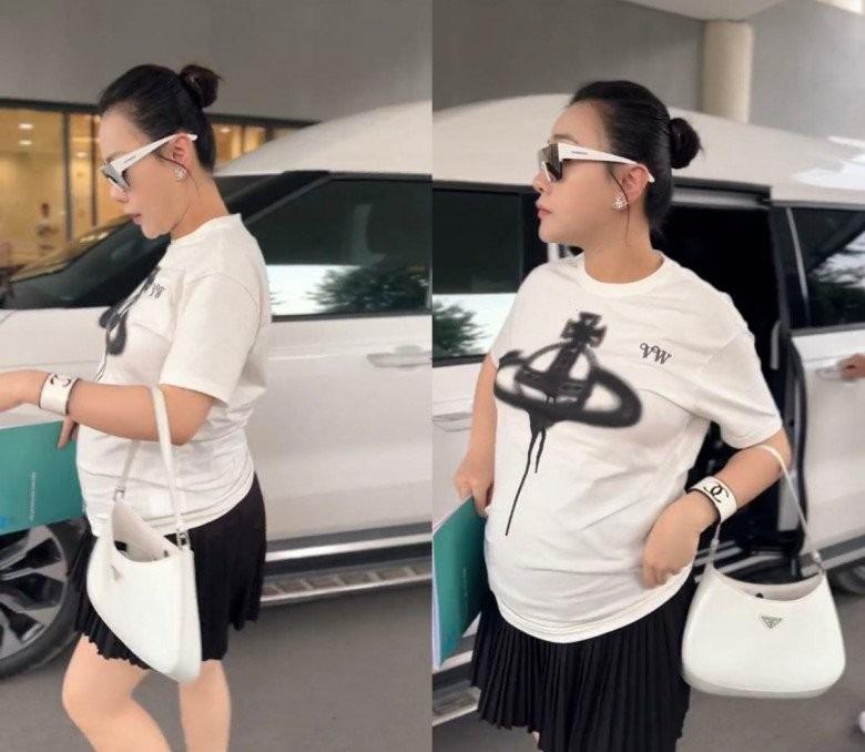 Phương Oanh dát đồ hiệu, ngồi siêu xe tiền tỷ đi khám thai ở những tháng cuối-2