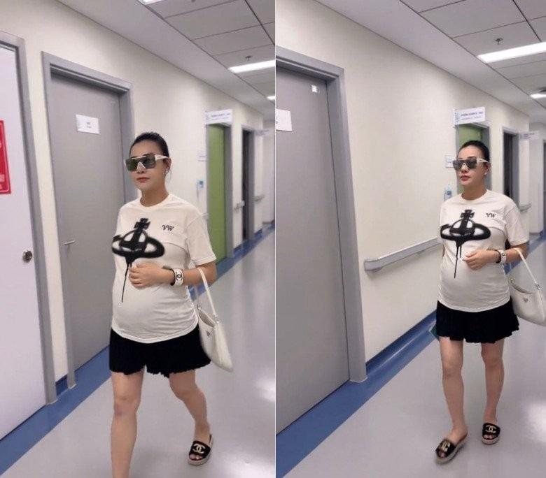 Phương Oanh dát đồ hiệu, ngồi siêu xe tiền tỷ đi khám thai ở những tháng cuối-3