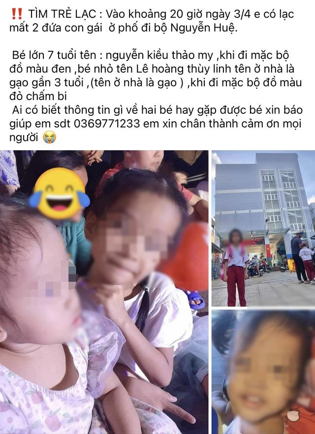Mẹ của 2 bé gái mất tích ở phố đi bộ Nguyễn Huệ: Mong được thông cảm-1