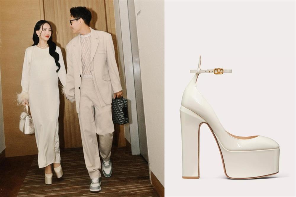 Con gái Minh Nhựa, Doãn Hải My đang mang bầu vẫn đi giày cao gót-1