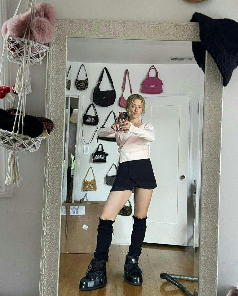 Cách tạo kiểu với tất giữ ấm chân đẹp như Kristen Stewart-2