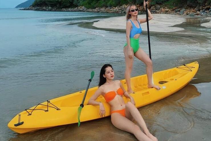 Diễm My 9X, Diệp Lâm Anh... mặc gợi cảm nhất khi đi chèo thuyền, lướt ván-9