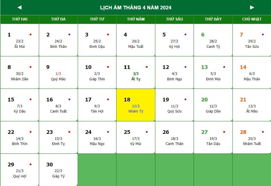 Lịch nghỉ lễ Giỗ Tổ Hùng Vương 2024 mới nhất