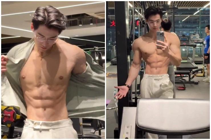 Người đàn ông hot nhất MXH: Mặc áo sơ mi tập gym, như tổng tài xé sách bước ra-2