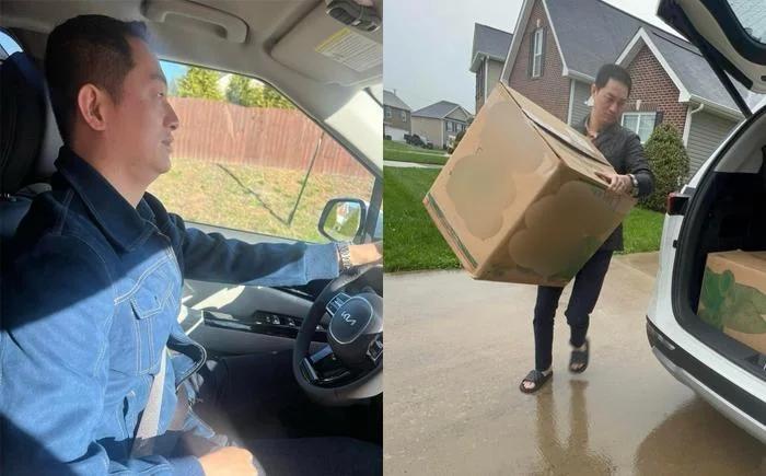 Trang Trần sang Mỹ định cư được 4 tháng vẫn làm nhiều công việc tay chân, được chồng phụ giúp vận chuyển hàng hóa-1