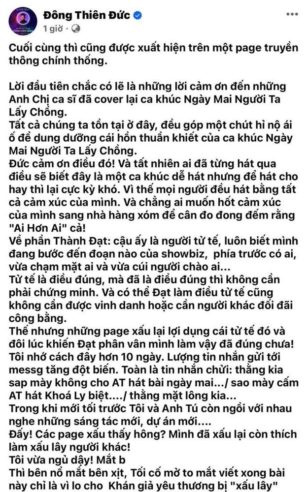 NS Đông Thiên Đức phẫn nộ khi nhiều khán giả nhắn tin chửi rủa vì không cho Anh Tú hát Ngày Mai Người Ta Lấy Chồng-1