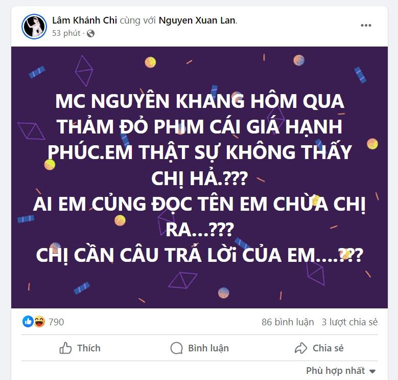 Lâm Khánh Chi đăng đàn tố MC Nguyên Khang: Ai em cũng đọc tên, em chừa chị ra-1