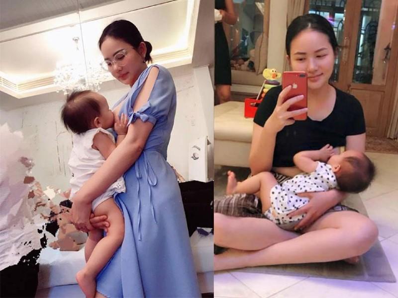 Sao Việt cho con bú: Người lộ ngực trần, người ‘dở khóc dở cười’ khi cho con bú trong tư thế quỳ gối-5