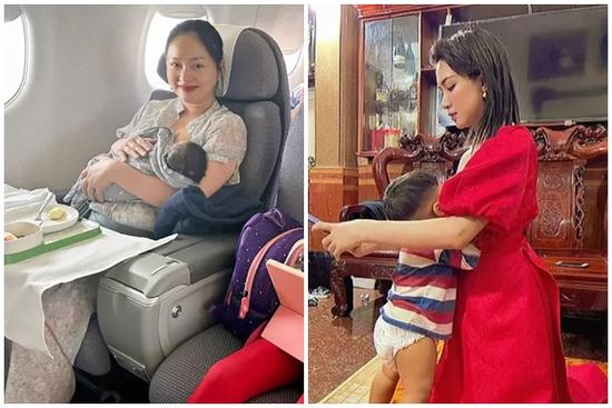 Sao Việt cho con bú: Người lộ ngực trần, người ‘dở khóc dở cười’ khi cho con bú trong tư thế quỳ gối