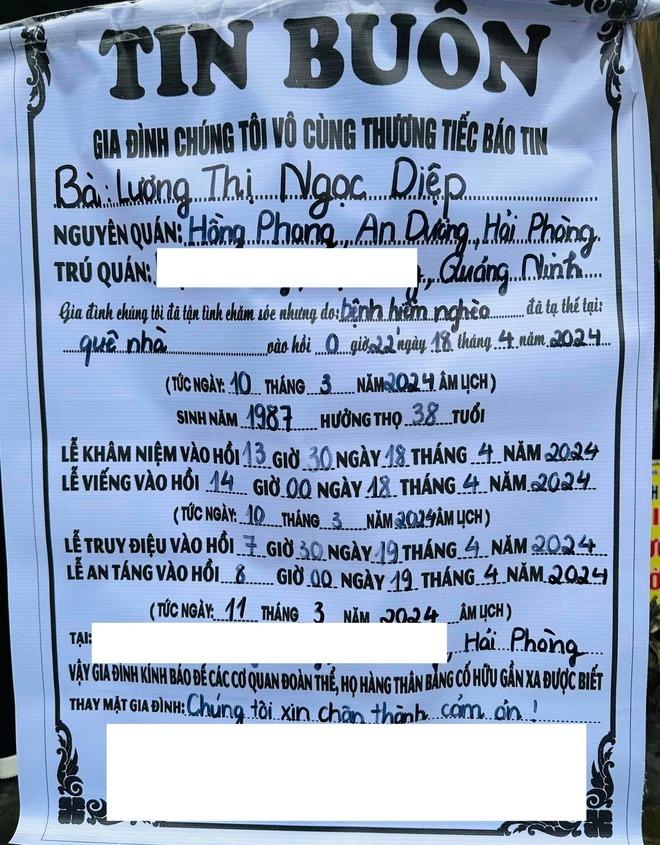 Xót xa hình ảnh bên trong tang lễ của ca sĩ Lương Ngọc Diệp qua đời vì đột qụy ở Hải Phòng-2