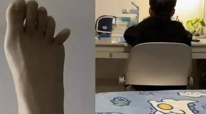 Tức điên khi kèm con học, người mẹ đá tường gãy cả ngón chân-1