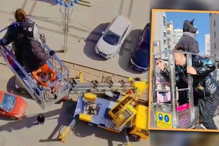 Mẹ chồng thuê cần cẩu đưa con dâu sinh mổ về nhà-1