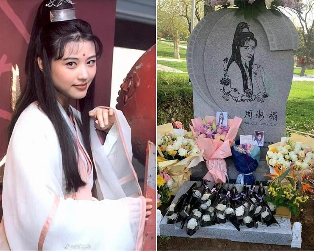 Bia mộ Châu Hải My khắc hình Chu Chỉ Nhược-1