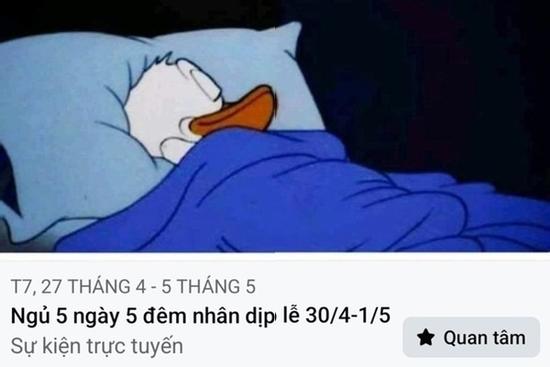 Hài hước trào lưu 'ngủ 5 ngày 5 đêm' nhân dịp lễ 30/4-1/5