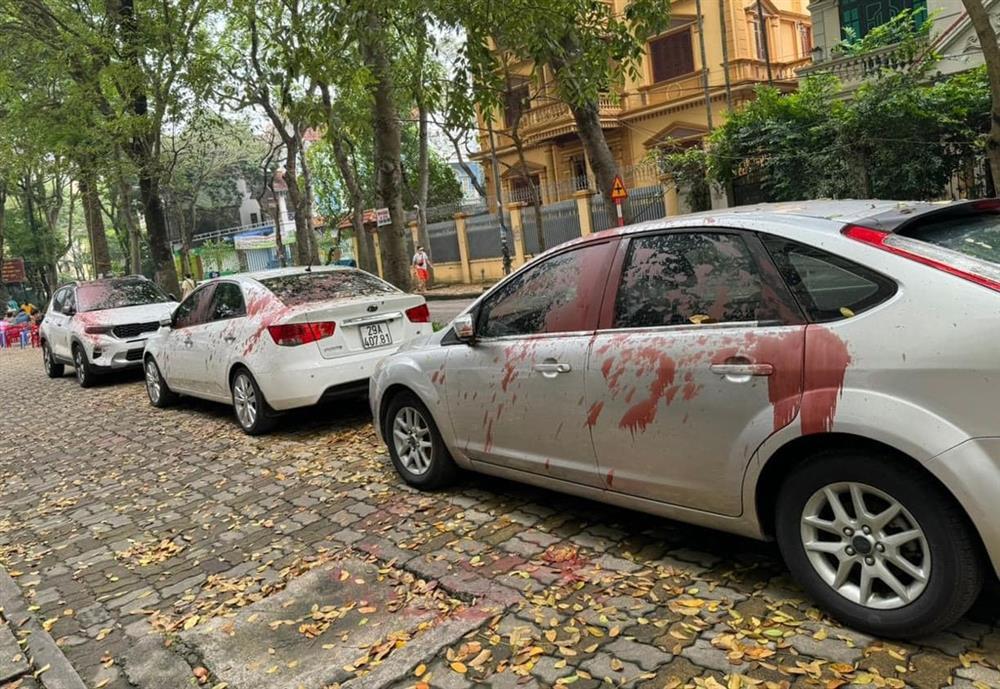 Truy tìm đối tượng tạt sơn vào nhiều ô tô ở Hà Nội-2