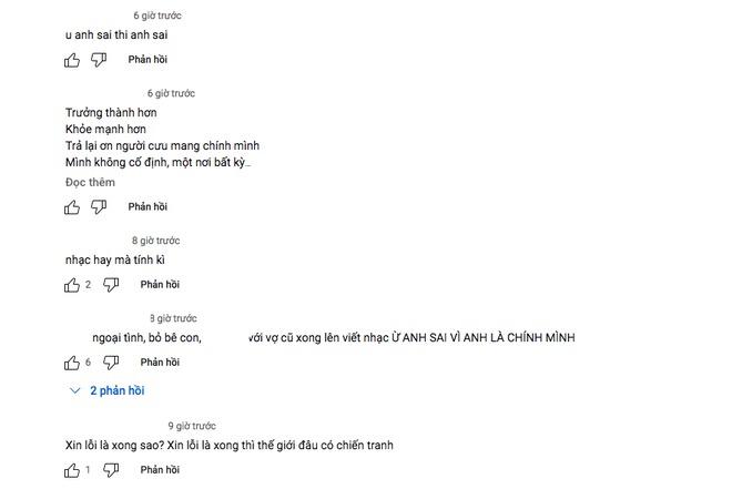 Fan tràn vào bài Xin Lỗi của Thắng (Ngọt) bình luận tiêu cực: Thất vọng tột cùng, hoá ra anh sai vì anh là chính mình tệ đến thế này!-3