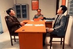 Quang Sự tung clip hậu trường cảnh phim 'Trạm Cứu Hộ Trái Tim' ở đồn công an