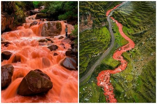 Bí ẩn dòng sông nhuộm đỏ ở Peru, tại sao chỉ đổi màu vào mùa mưa?