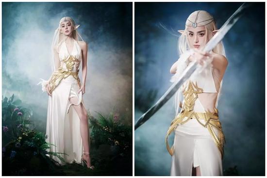 Cổ Lực Na Trát gây sốt khi hóa tinh linh trong bộ ảnh cosplay vào dịp đặc biệt