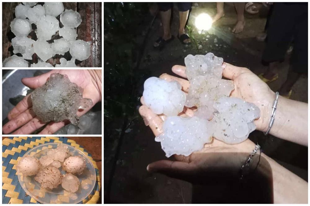 Mưa đá trút xuống Sơn La, hạt to bằng nắm tay xuyên thủng mái nhà-1