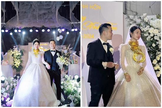 Cô dâu đeo vàng trĩu cổ trong đám cưới tiết lộ chuyện tình yêu bên xứ người