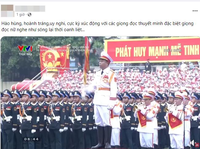 Khen hết lời, dân mạng tìm kiếm MC có giọng đọc thấm từng giác quan tại lễ diễu binh, diễu hành kỷ niệm 70 năm chiến thắng Điện Biên Phủ-3