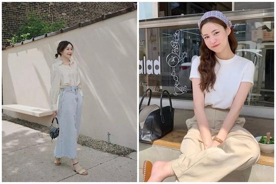 Cách mặc trang phục màu be nhẹ mát trong mùa hè