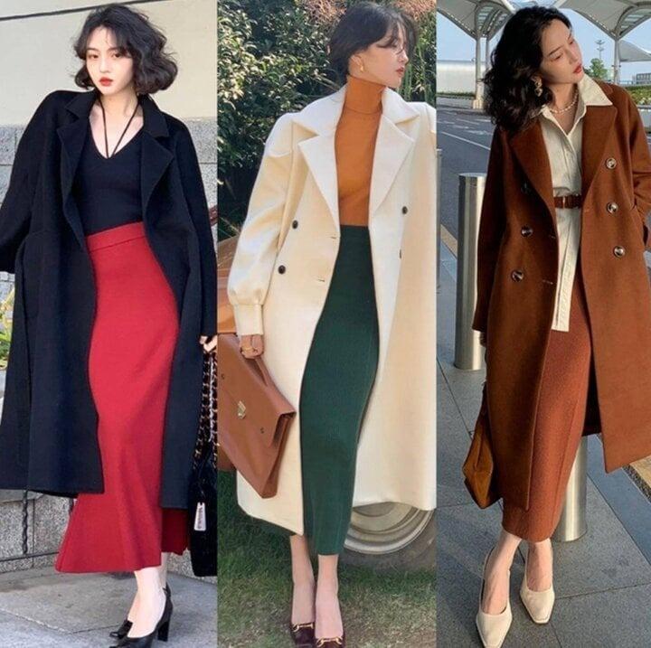 Cách mặc áo dáng dài cho người thấp bé-1