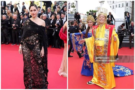 Thảm đỏ Cannes ngày 3: Chompoo Araya lộ nội y 'đỏ mặt'