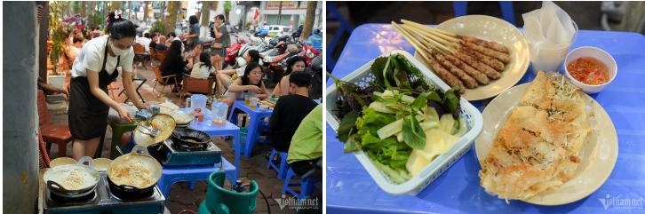 Chàng Tây thoăn thoắt nướng nem lụi, rao bán bánh xèo ở vỉa hè Hà Nội-3