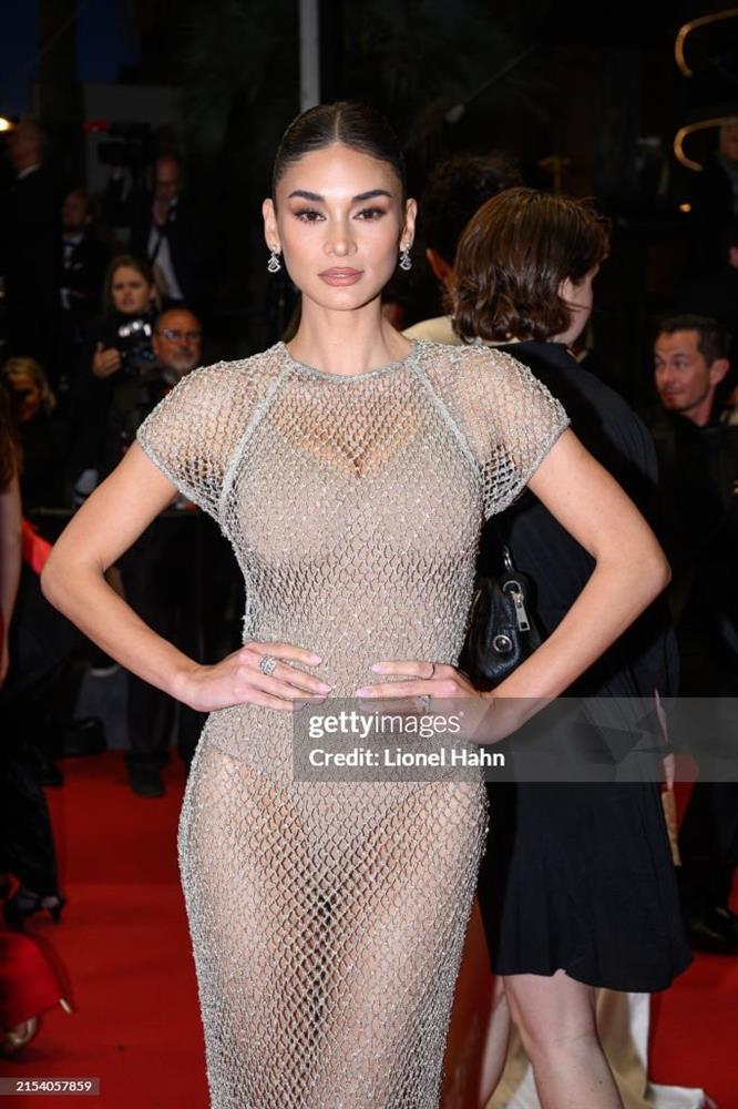 Hoa hậu Hoàn vũ diện váy lưới xuyên thấu ở Cannes-3