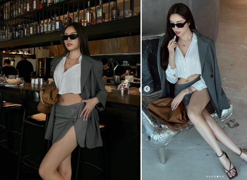 Nữ MC mặc váy xẻ cao, khoe chân dài thẳng tắp-1