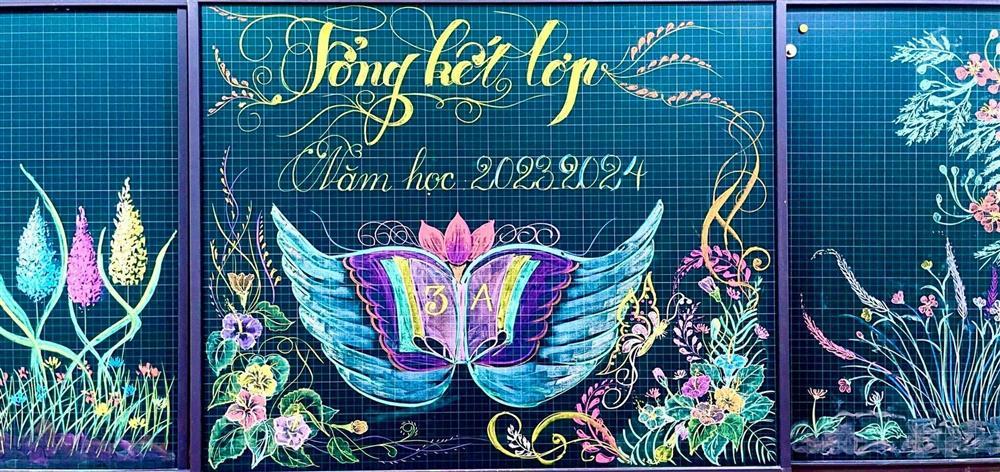 Giáo viên khoe tài trang trí bảng đẹp như tranh vẽ gây bão mạng-6