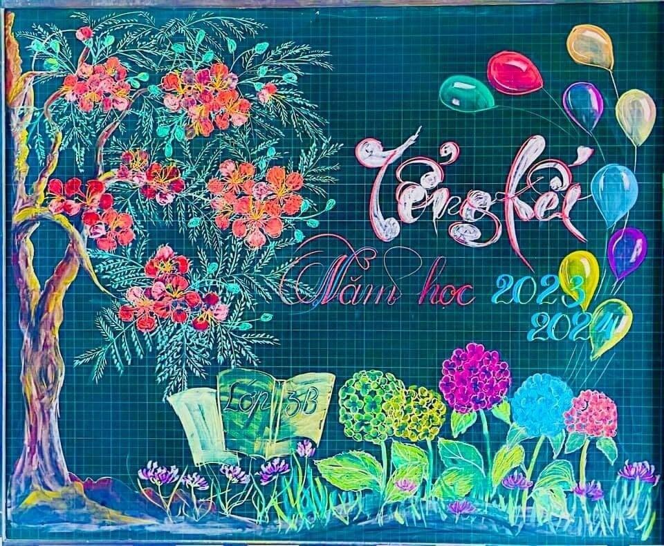 Giáo viên khoe tài trang trí bảng đẹp như tranh vẽ gây bão mạng-8