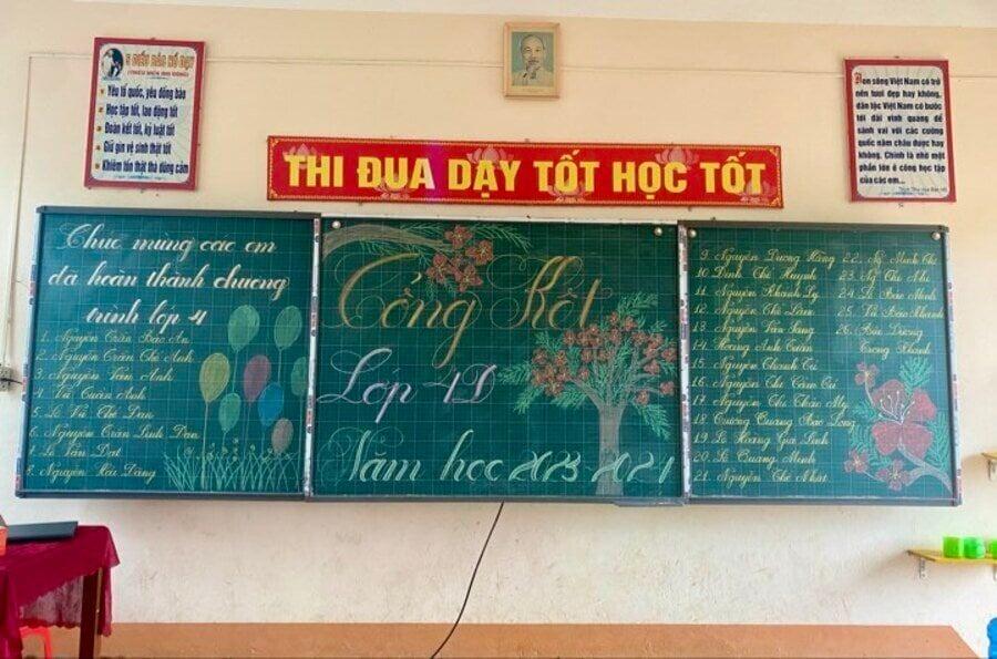 Giáo viên khoe tài trang trí bảng đẹp như tranh vẽ gây bão mạng-9