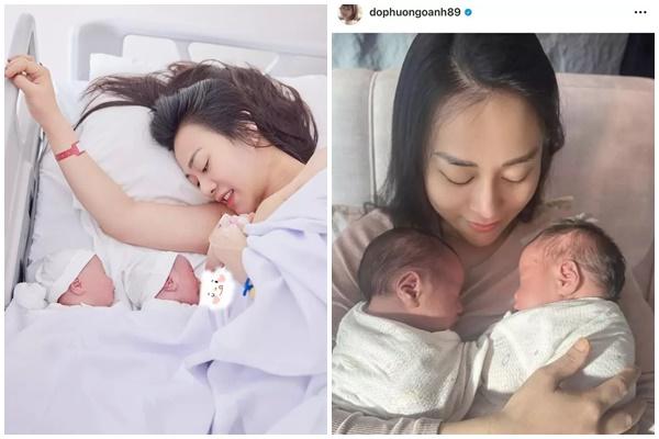 Phương Oanh lấy lại dáng sau 3 tuần sinh con, khoe cận cảnh cặp sinh đôi cực yêu-4