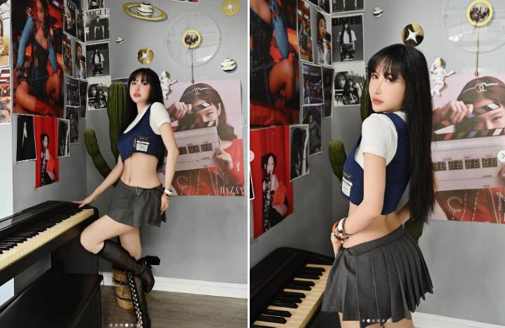 Bà xã Minh Nhựa nhiều lần mặc áo ngắn, croptop khoe vòng eo săn chắc không mỡ thừa-4