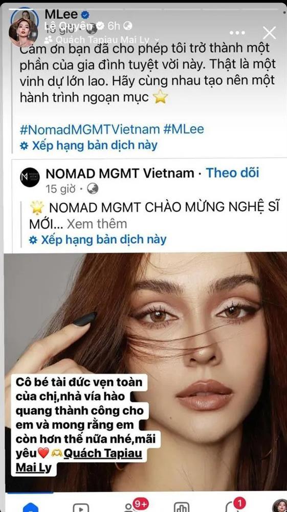 Lệ Quyên chúc mừng MLee có công ty mới, không quên nhả vía hào quang thành công-1