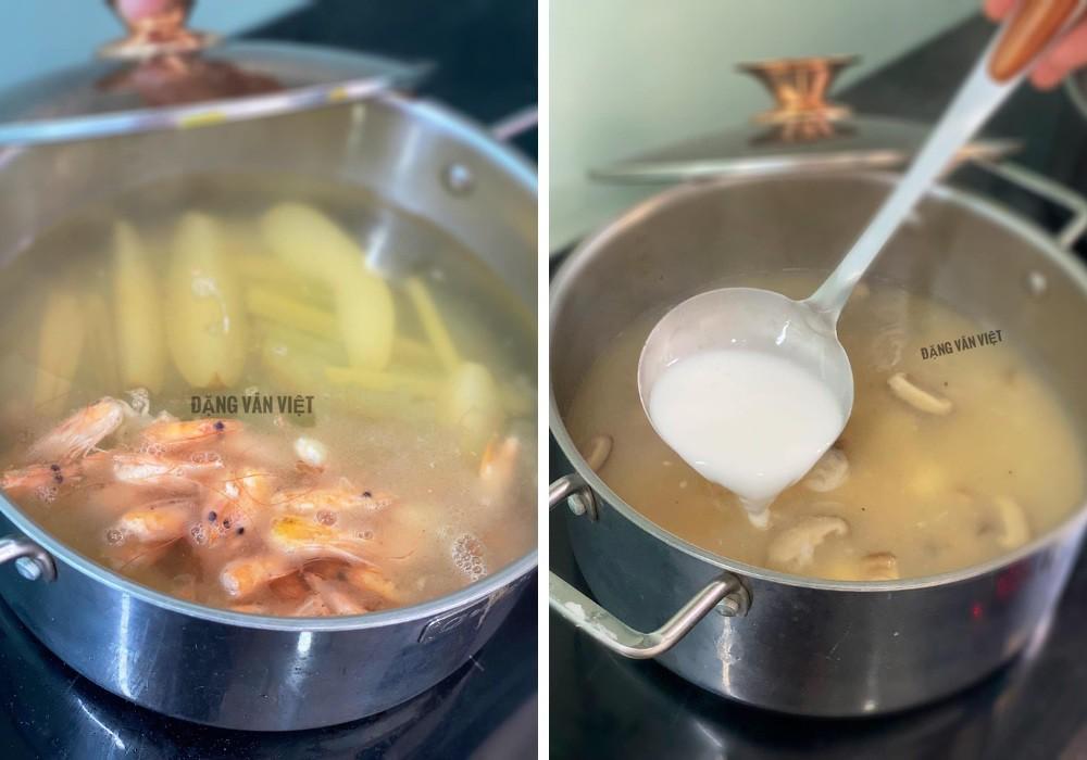 Cách làm bánh canh từ phồng tôm, cơm nguội, bánh tráng của ông bố 8x-3