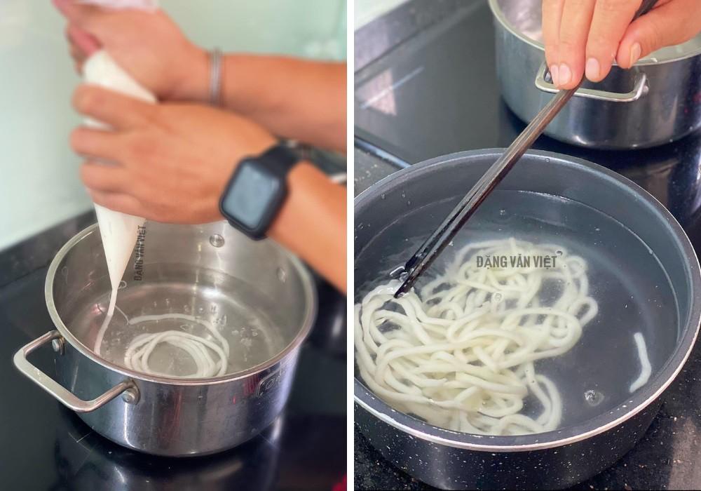 Cách làm bánh canh từ phồng tôm, cơm nguội, bánh tráng của ông bố 8x-5