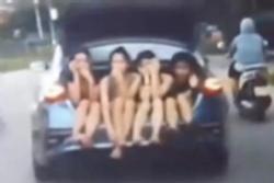 4 cô gái ngồi trong cốp ô tô lưu thông trên đường có vi phạm pháp luật?