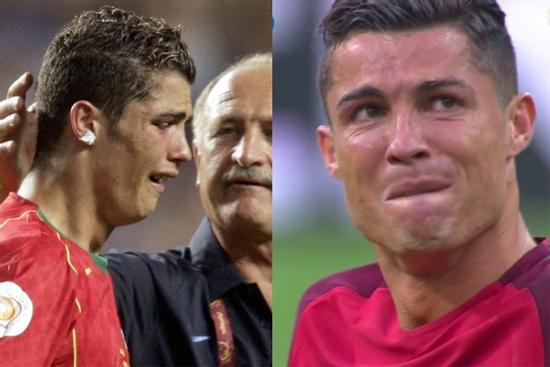 Ronaldo mạnh mẽ cũng có lúc yếu đuối, bật khóc như mưa khiến CĐV nhớ mãi