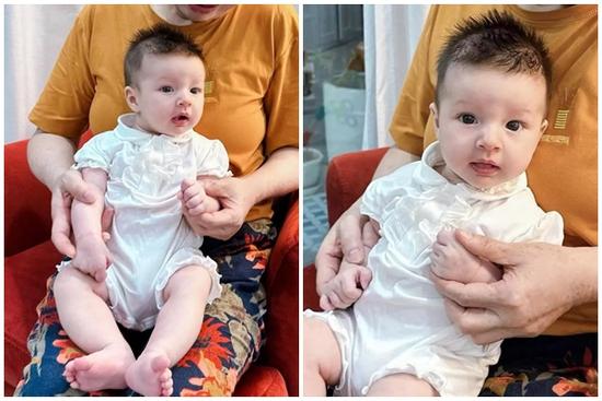 Ái nữ thứ 2 nhà Lan Phương tròn 3 tháng tuổi ngày càng bụ bẫm, lộ rõ nét cực phẩm mang thương hiệu của bố Tây